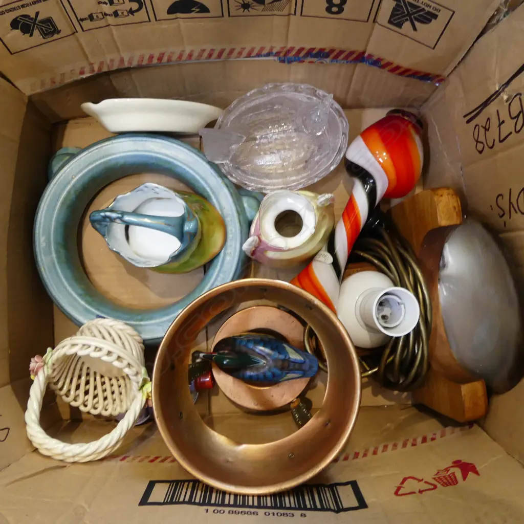 ASST. CHINA Incl. CARVED SHELL LIGHT, BRASS STAND, etc Image 1++