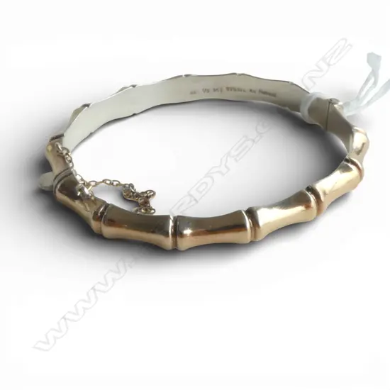 GOLD & SILVER PLATED BAMBOO FORM BANGLE