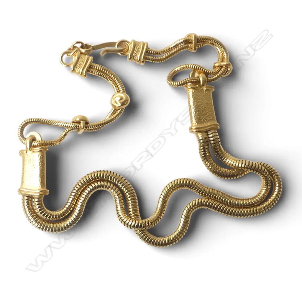 GOLD TONE NECKLACE L.450mm + PR EARRINGS Image 1++