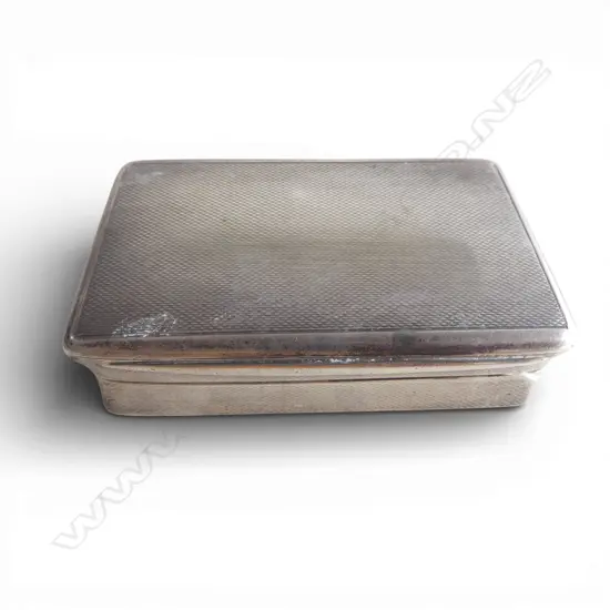 STG SILVER SNUFF BOX, BIRMINGHAM 1934, 85gms