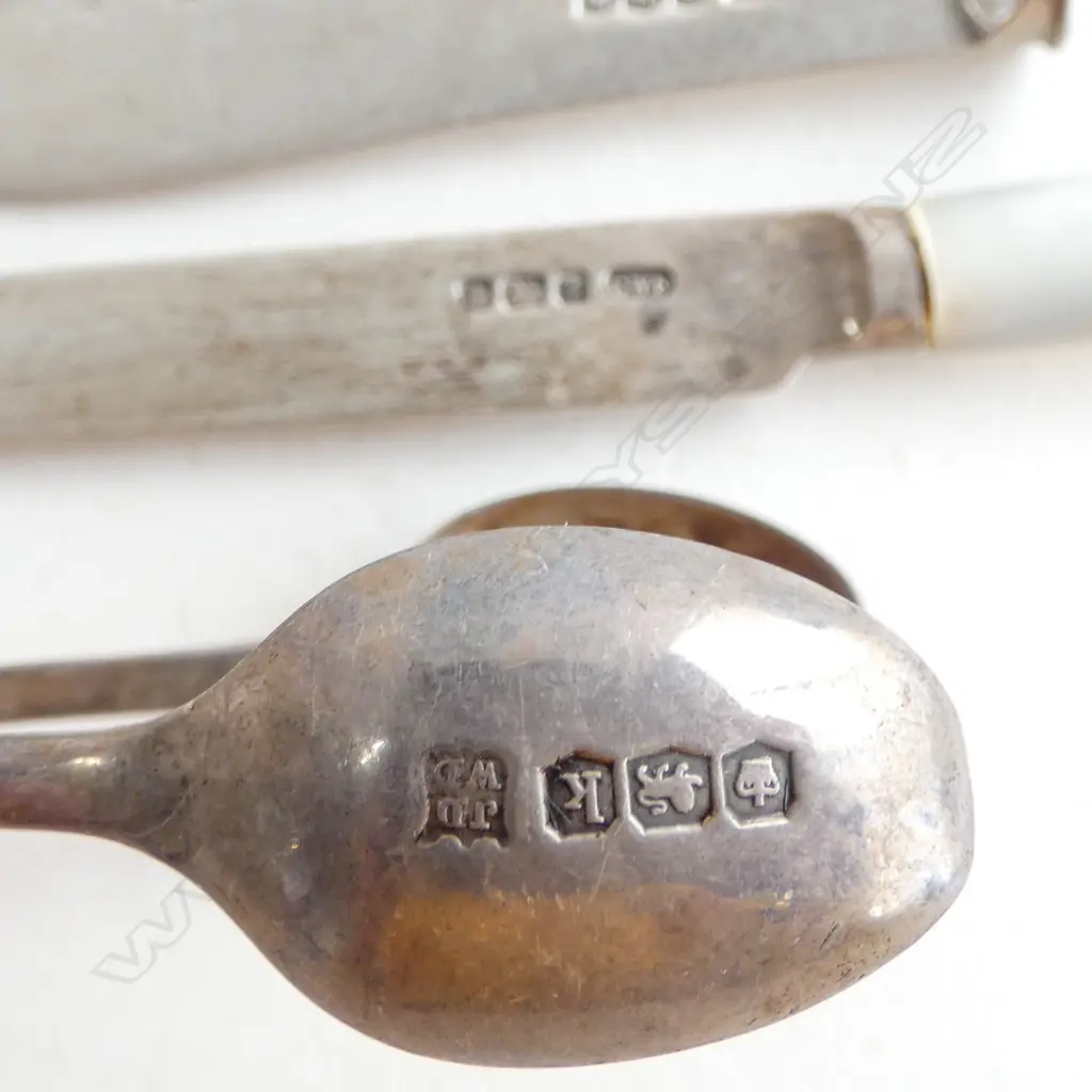 ASST. STG SILVER PCES; TONGS, SPOON, MOP KNIVES, etc 156gms TW Image 1++