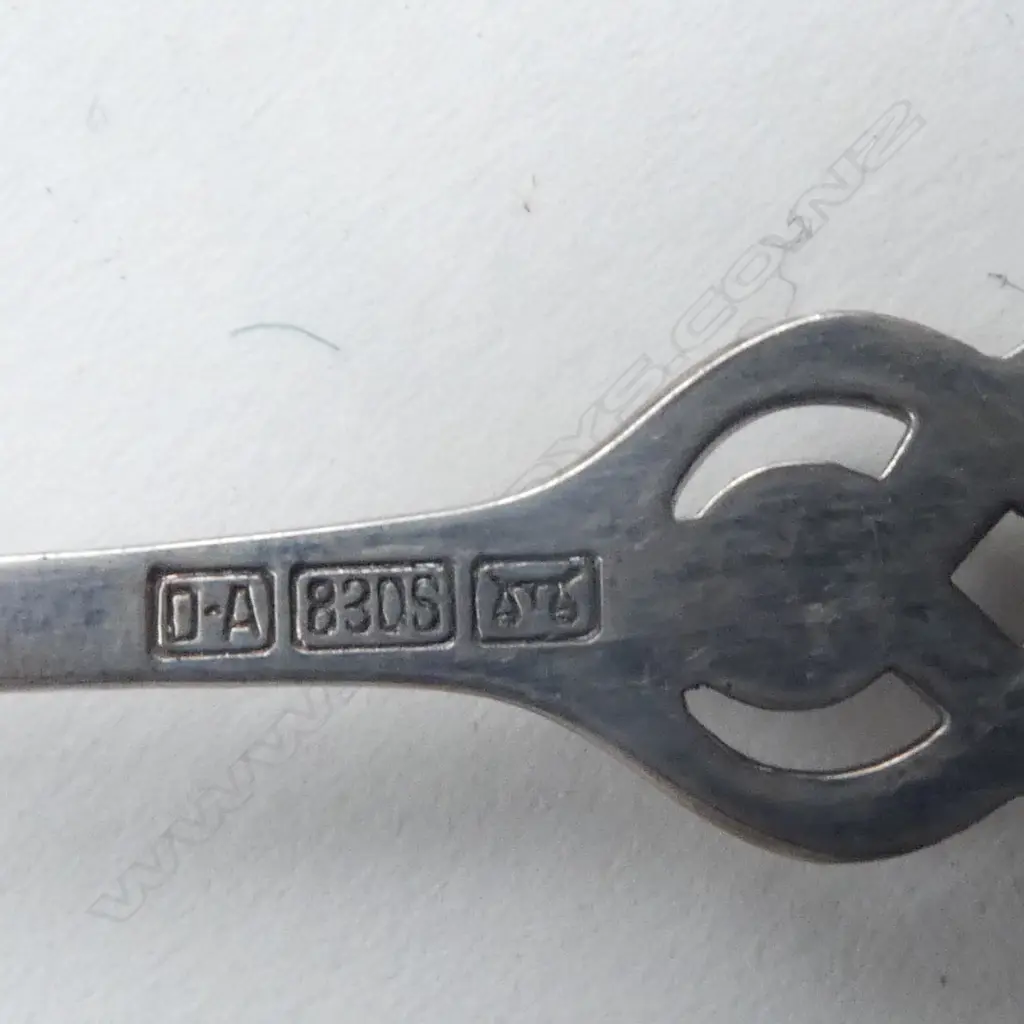 6 830 SILVER DAVID ANDERSEN RINGEBU PAT. TEA SPOONS, 61gms Image 1++