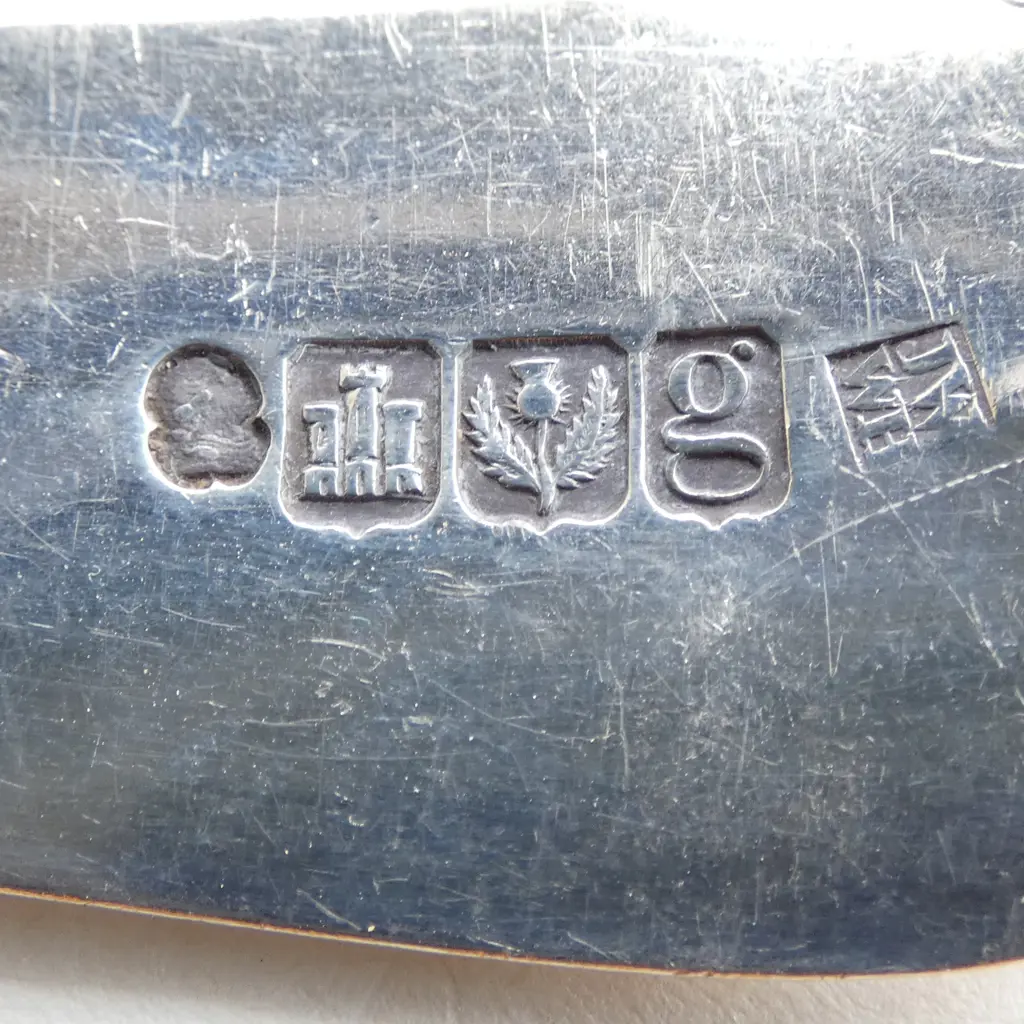 PR SCOTTISH SILVER SERVING SPOONS, JWWH EDINBURGH 1822 L.220mm 115gms Image 1++