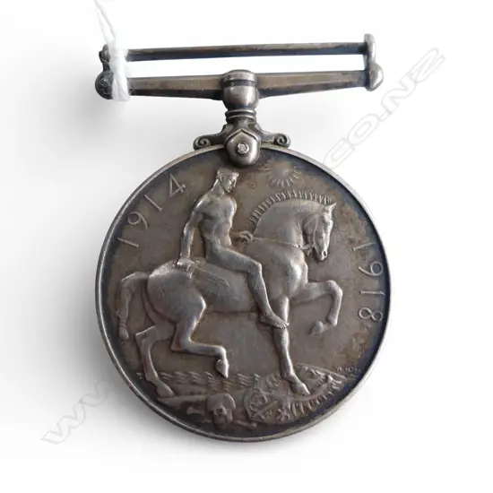 WWI SILVER VICTORY MEDAL TO 33608 PTE D.W. RICE N.Z.E.F. 32.92gms