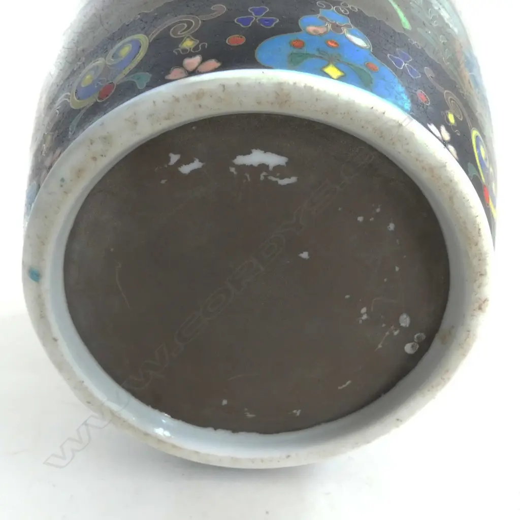 MEIJI PERIOD SATSUMA CLOISONNE VASE H.250mm Image 1++