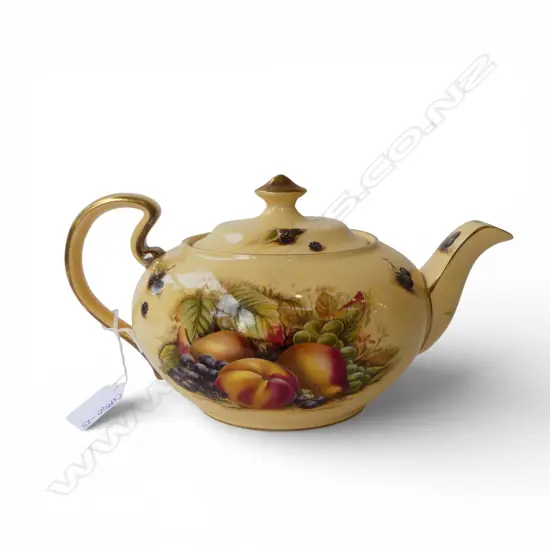 AYNSLEY 'ORCHARD GOLD' TEAPOT W.270mm