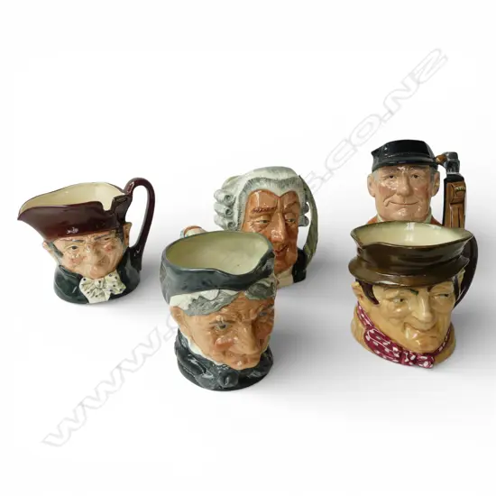 5 ROYAL DOULTON CHARACTER JUGS H.185mm