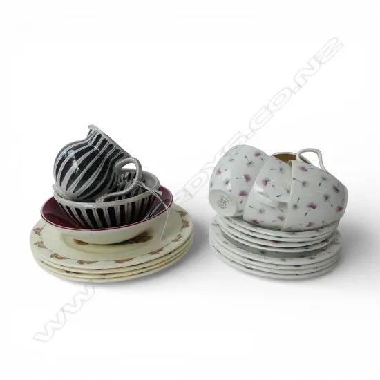 POOLE BOWL, 4 PCE RYE POTTERY + THISTLEDOWN CHINA