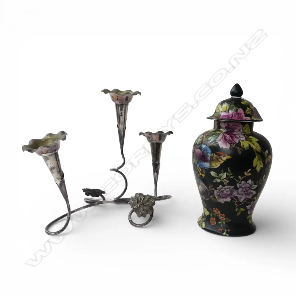 GRIMWADES WINTON LIDDED GINGER JAR H.290mm + EP EPERGNE Image 1++