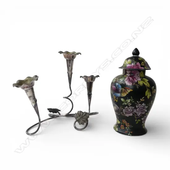 GRIMWADES WINTON LIDDED GINGER JAR H.290mm + EP EPERGNE