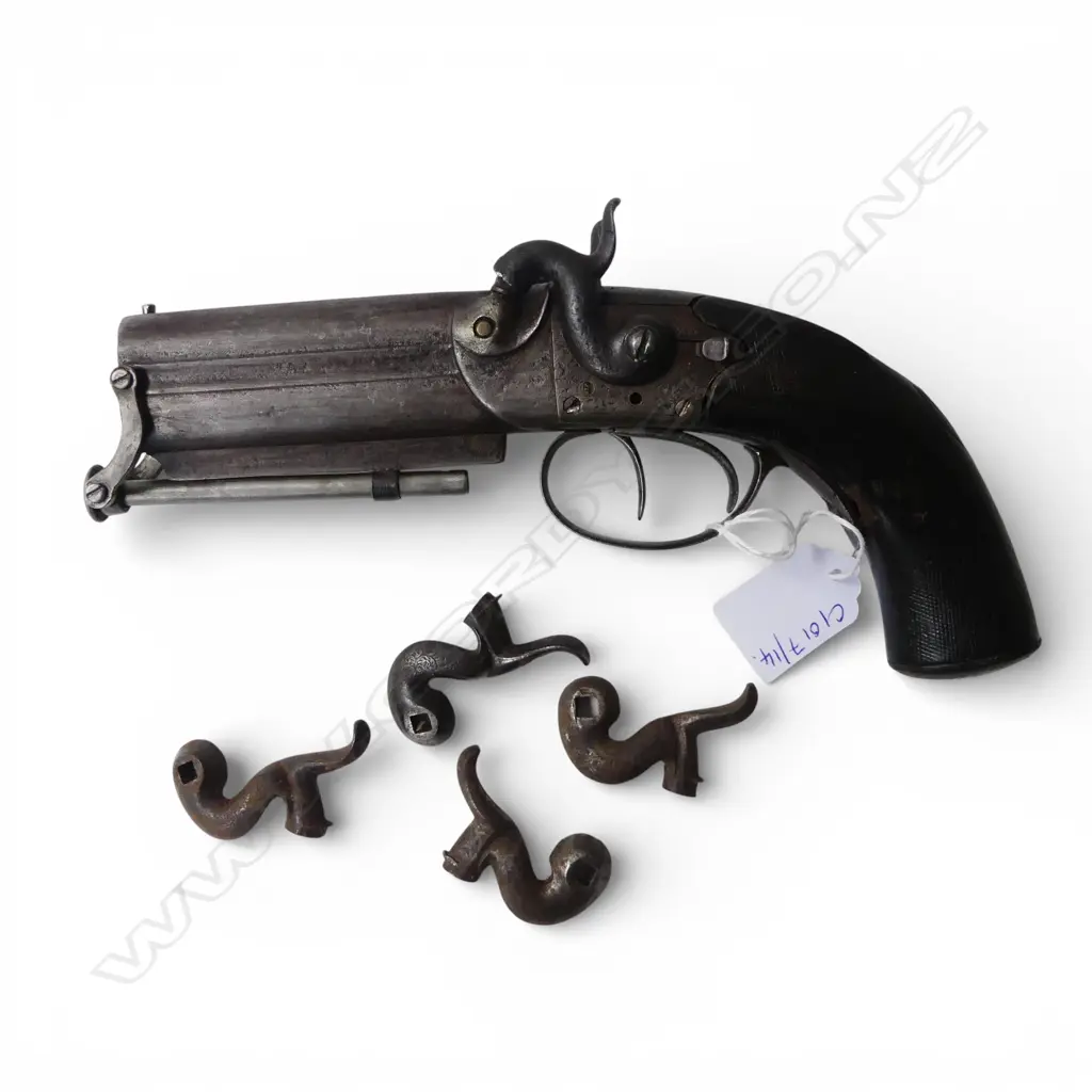 ANTIQUE DOUBLE BARRALLED PISTOL L.215mm Image 1++