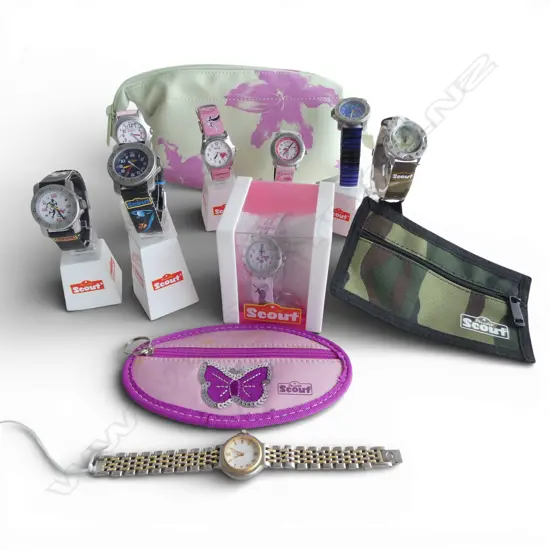 9 WRIST WATCHES; 8 'SCOUT' + 1 DUNHILL