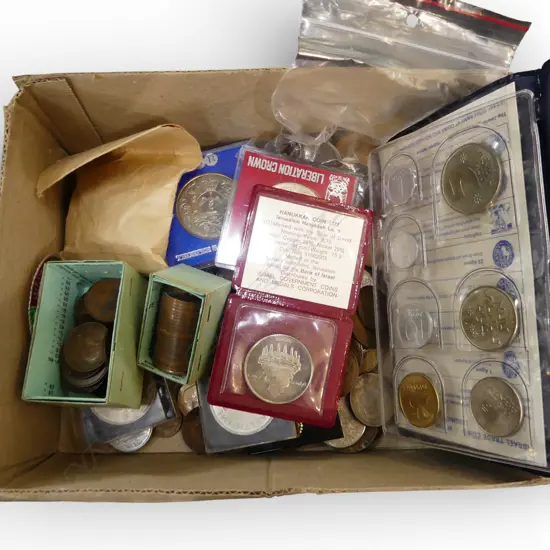 ASST. WORLD COINS etc ISRAEL, N.Z. U.S.A., etc