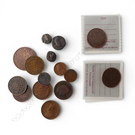 2 EAST INDIA COMPANY 1808 X-CASH COINS + ASST. ANTIQUE COINS