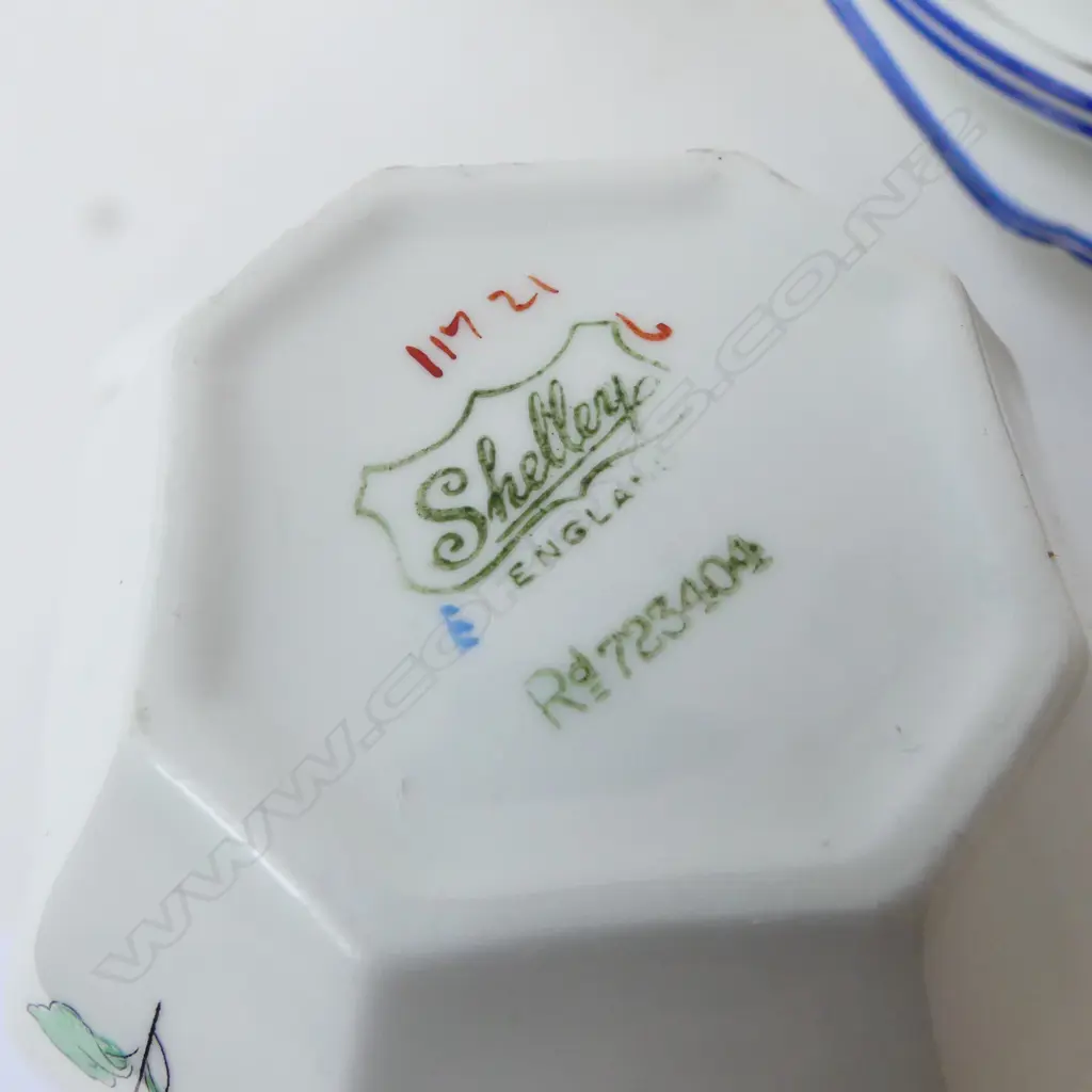 2 SHELLEY CHINA PART TEASETS 2CSPS C/SUGAR 1 CAKE PLATE DECO PATS Image 1++