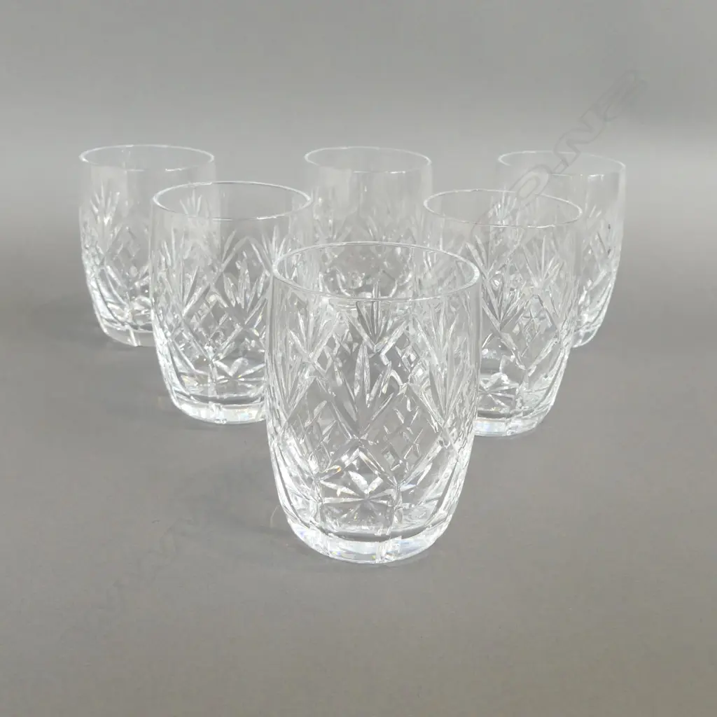 SET OF 6 WEBB CORBETT CUT CRYSTAL TUMBLERS, H.90MM D.65MM Image 1++