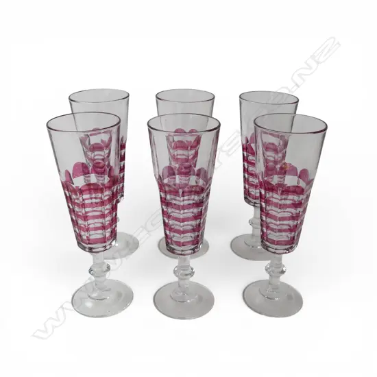 6 FLASHED RUBY GLASSES 175mm