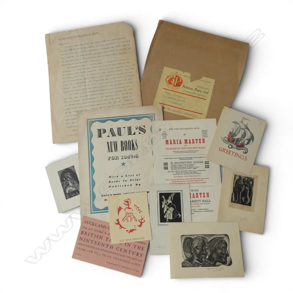 PRINTED EPHEMERA, LINOCUTS Image 1++