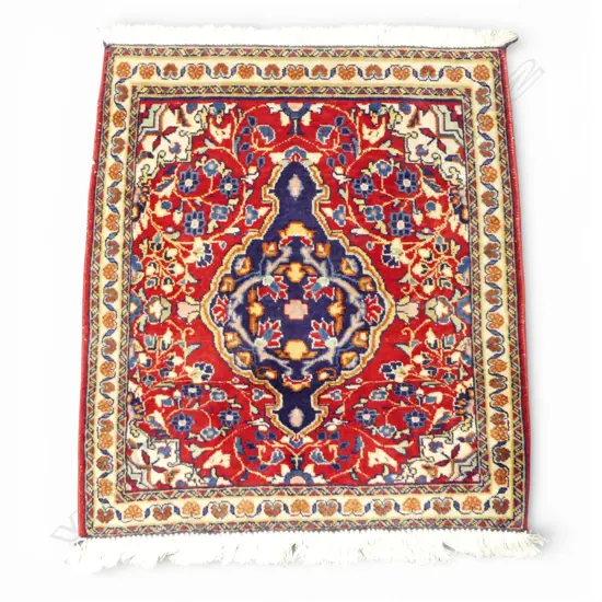 HAND KNOTTED WOOL PILE RUG 735x635mm