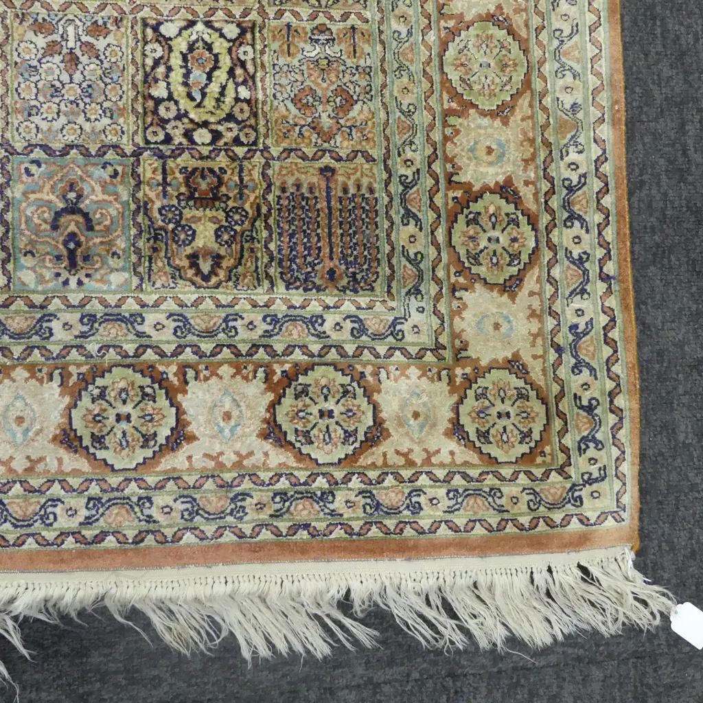 BAKHTIARI STYLE HAND KNOTTED WOOL & SILK RUG 1620x960mm Image 1++