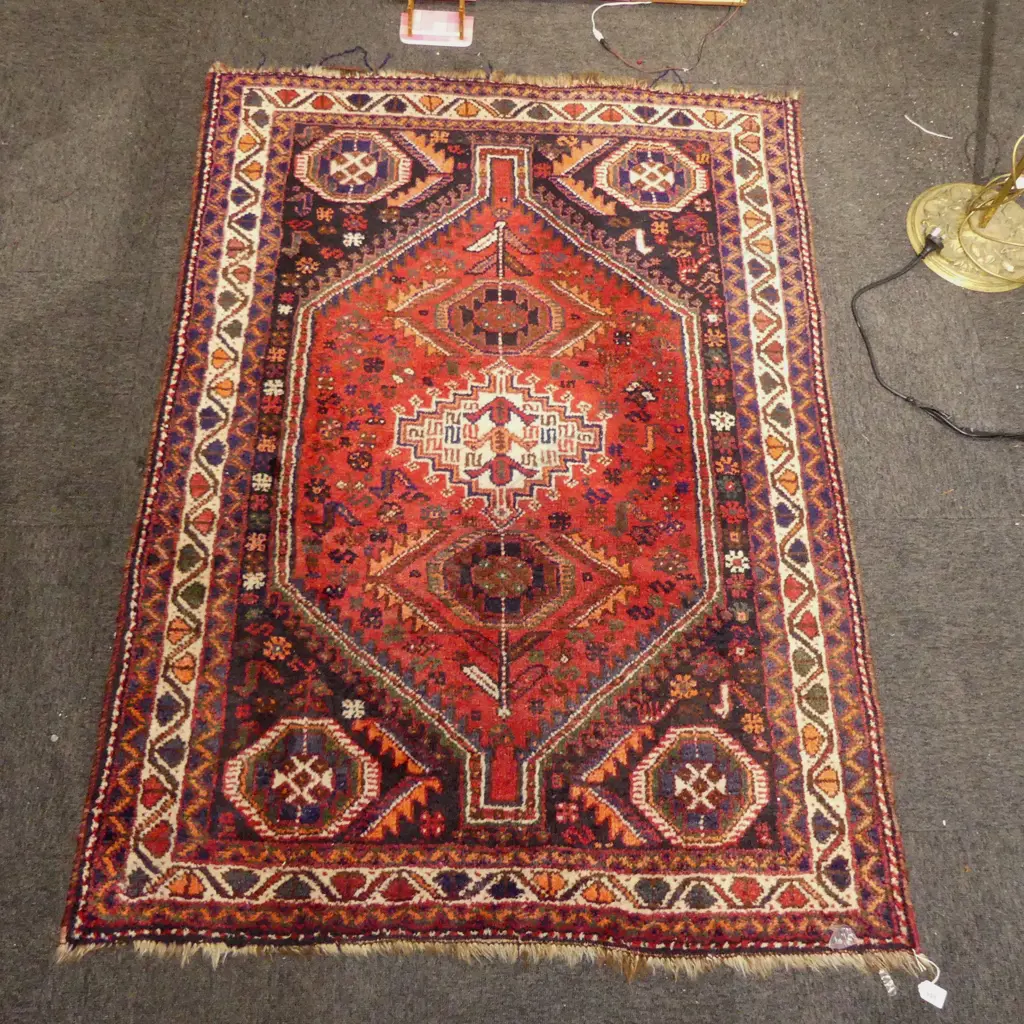 PERSIAN AND KNOTTED ALL WOOL RUG 1850x1150mm Image 1++