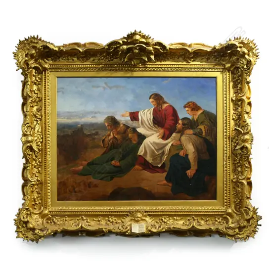 19thC SCHOOL, 'CHRIST WEEPING OVER JERUSALEM', OIL ON CANVAS, SIGNED & DATED LOWER LEFT INDISTINCTLY, 690x890mm...