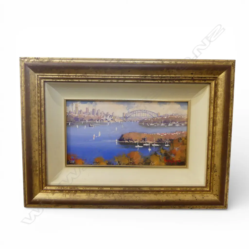 OIL ON BOARD SYDNEY HARBOUR SIGNED WERNER FILIPICH H120MM W220MM Image 1++