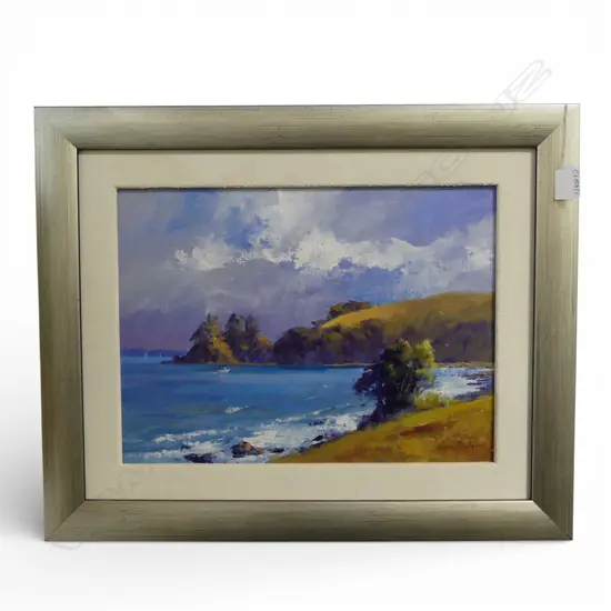 WAYNE SINCLAIR 'COROMANDEL COAST NZ' OIL ON BOARD 290x395mm 