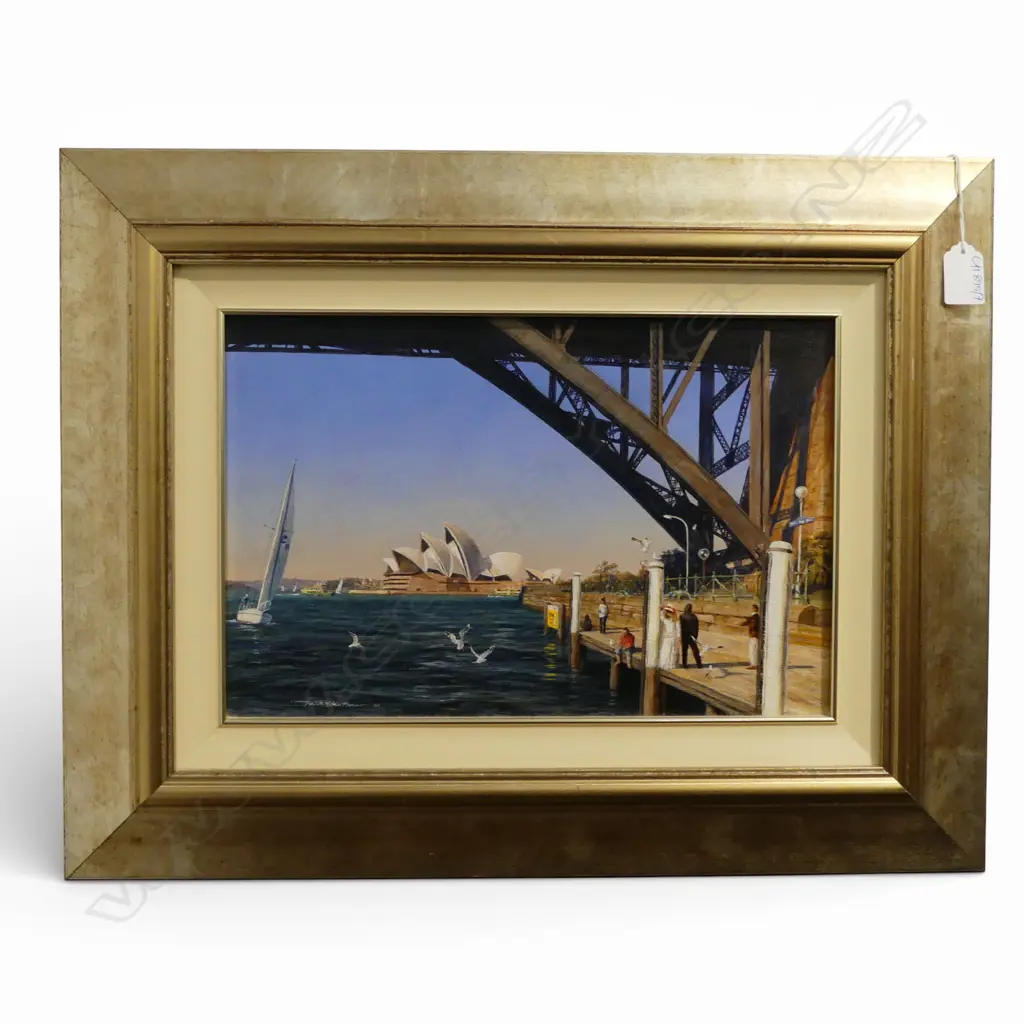  FALK KAUTZNER (b. 1954) IVES STEPS WHARF, SYDNEY, ACRYLIC ON BOARD 230x350mm Image 1++