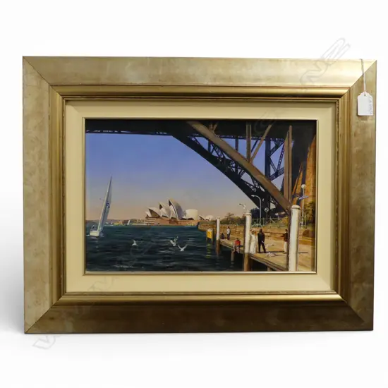  FALK KAUTZNER (b. 1954) IVES STEPS WHARF, SYDNEY, ACRYLIC ON BOARD 230x350mm