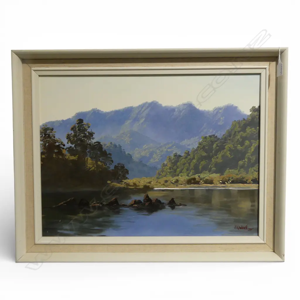 JONATHAN WHITE 'WAIKOTIKOTI BAY LAKE WAIKAREMOANA' OIL ON BOARD 435x590mm SIGNED & DATED 1972 Image 1++