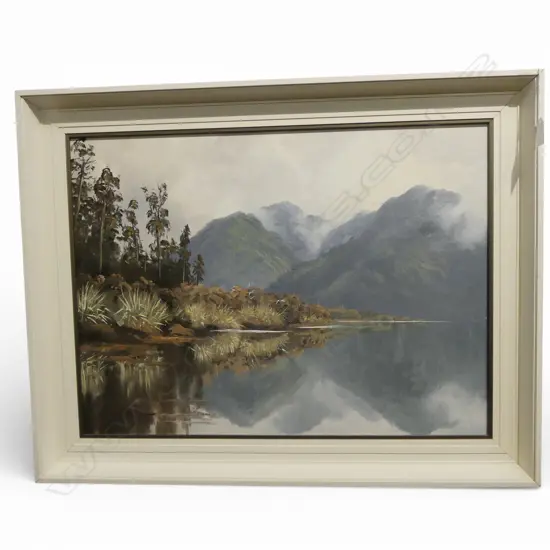 JONATHAN WHITE 'PARINGA LAKE STH. WESTLAND' OIL ON BOARD 440x595mm