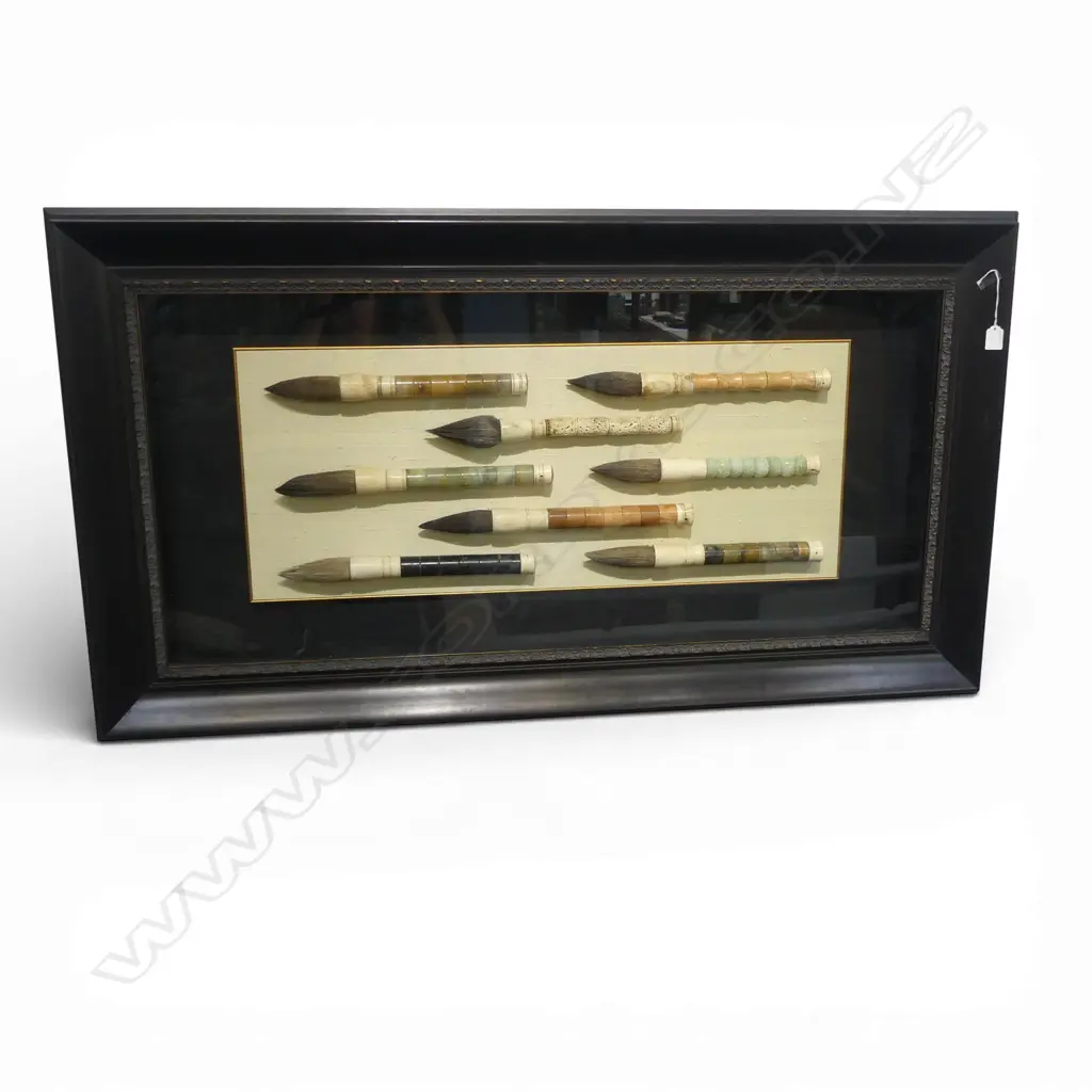 FRAMED CALLIGRAPHY BRUSHES 1400 x 800MM (incl frame) PURCHASED IN SINGAPORE Image 1++