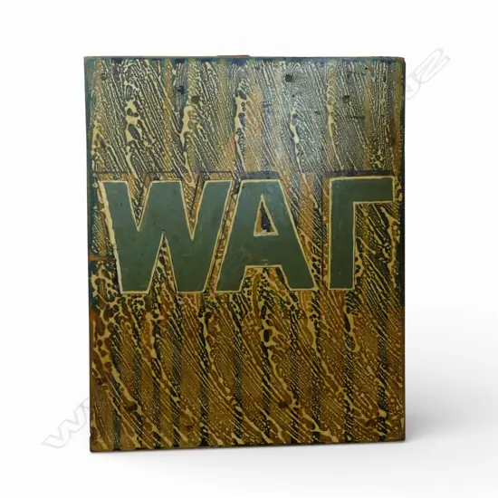 ARTIST UNKNOWN WAR ACYRLIC ON BOARD 350 X 290 MM
