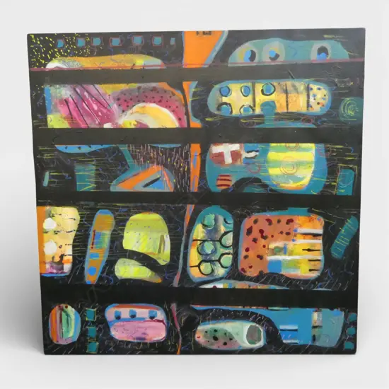 ANNE REITHMIER 'SHIFTING FORMS' ACRYLIC ON CANVAS 760 X 760MM