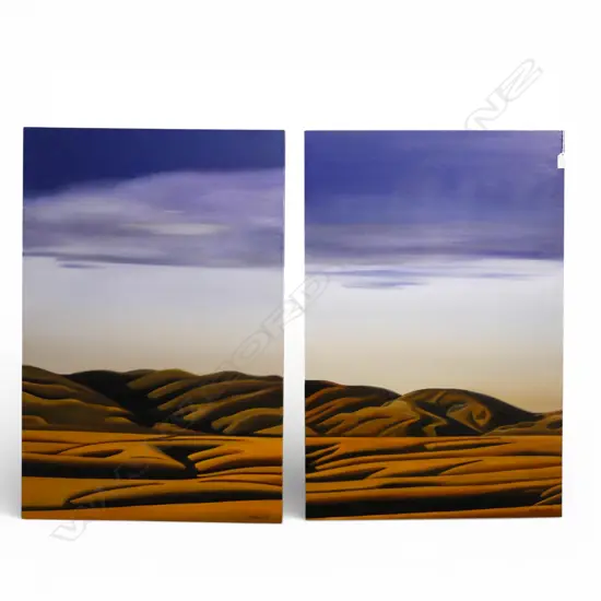 J. E. KEYS 'OMINOUS' DIPTYCH, ACRYLIC ON CANVAS '03 915x610mm each
