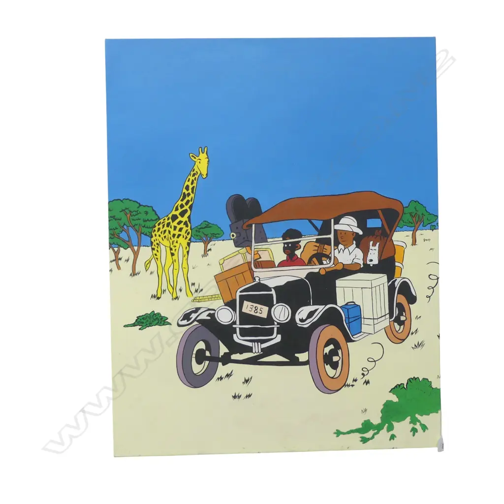 ARTIST UKNOWN, TINTIN IN CONGO, ACRYLIC ON CANVAS, 960x765mm Image 1++