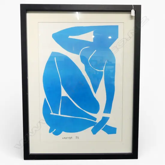 MATISSE 'BLUE NUDE 52' FRAEMD POSTER PRINT 730x510mm