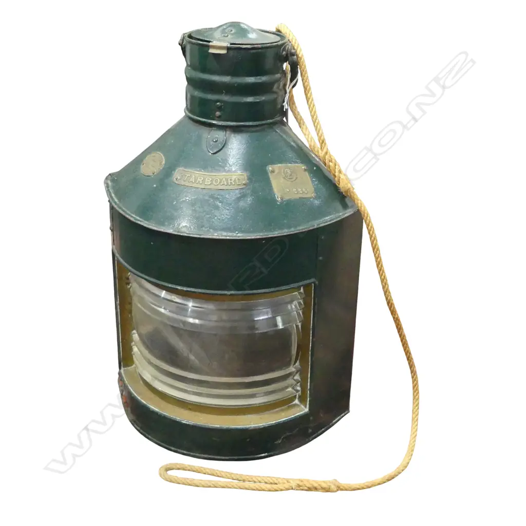 VINTAGE STARBOARD SHIPS LANTERN; M.P. GALLOWAY Ltd LEITH No.666 H.555mm Image 1++