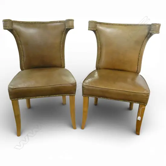PR LEATHER CHAIRS w. buttoned leather upholstery H.960mm