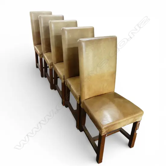 6 LEATHER UPHOLSTERED DINING CHAIRS H.1090mm