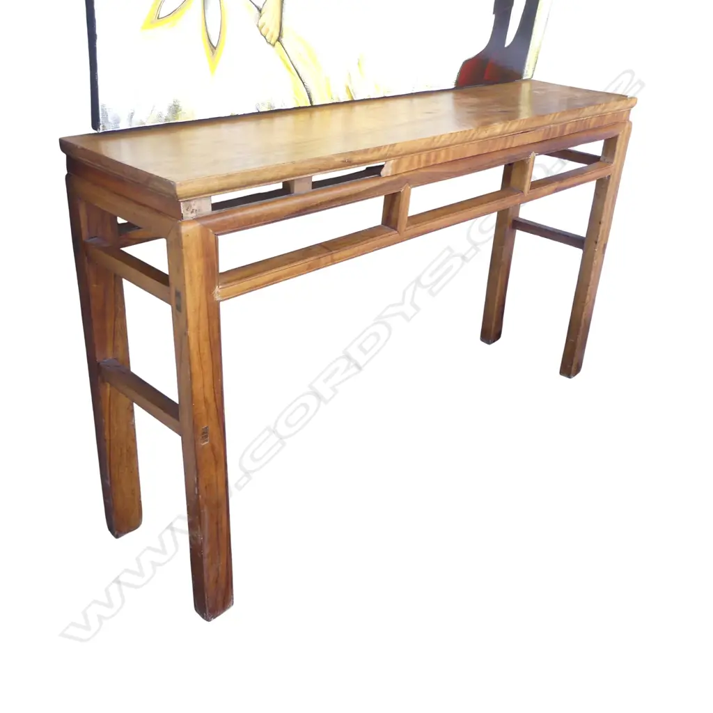 VINTAGE CHINESE HARDWOOD ALTER TABLE 1760x415x1040mm FRIEZE RAIL PART MISSING Image 1++