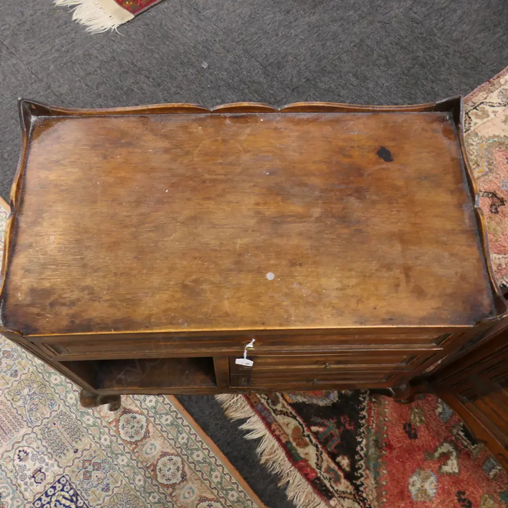 PR WOODEN FRENCH STYLE BEDSIDE DRAWERS (1 LEG REPAIRED) 590x310x630mm Image 1++