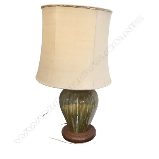 TABLE LAMP, GLAZED CERAMIC BASE H.650mm