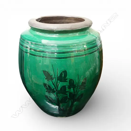 GREEN GLAZED POT H.420mm