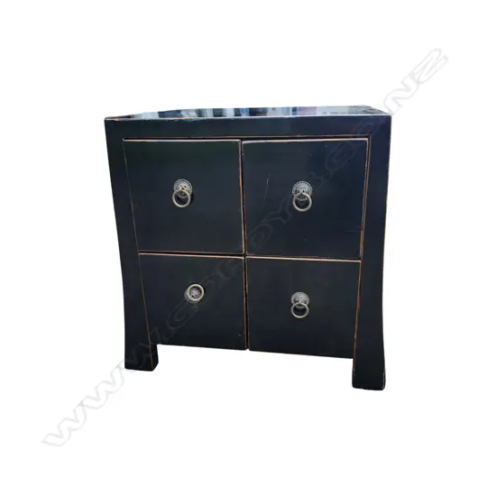 ORIENTAL BLACK LACQUER 4 DRAWER CABINET 460x400x500mm