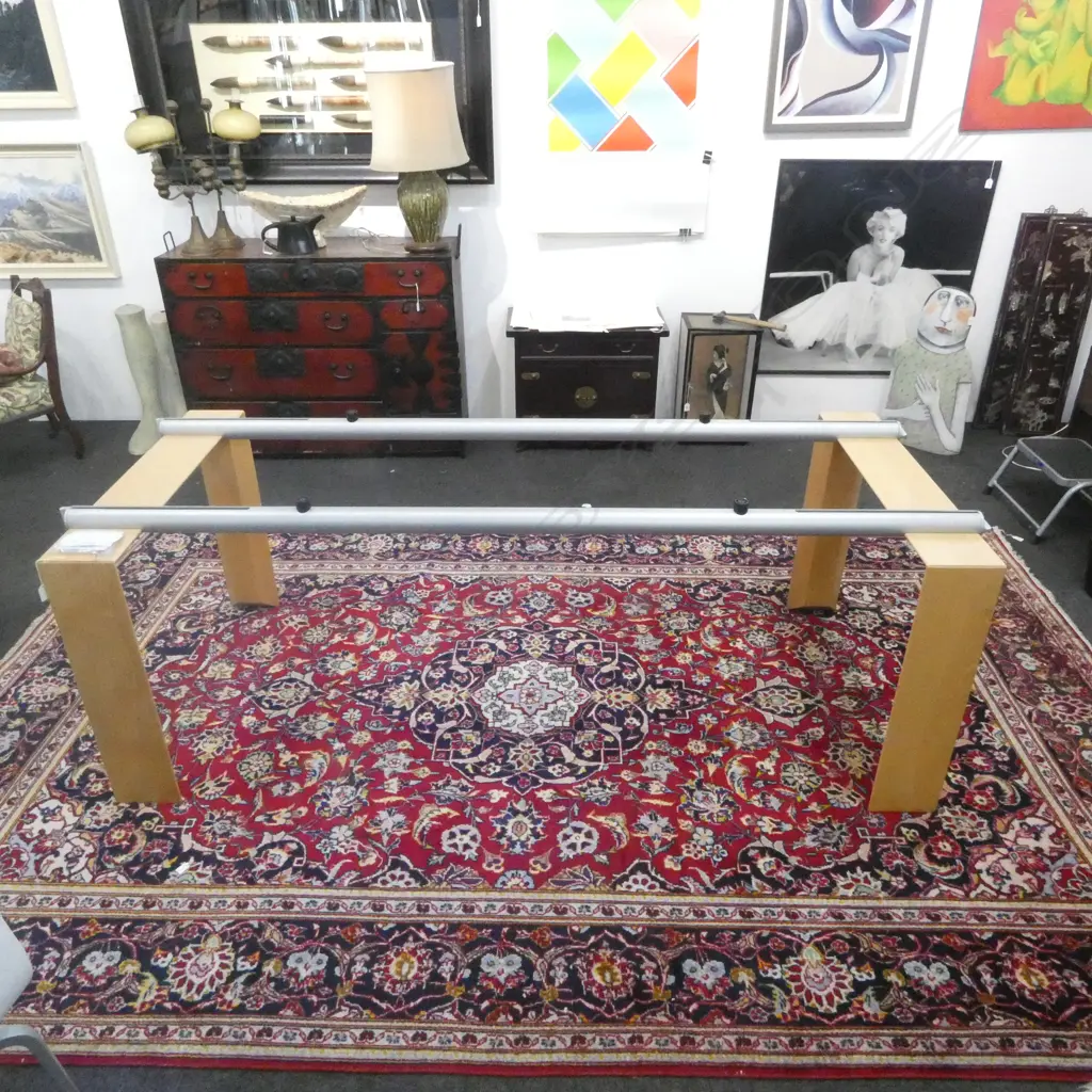 MODERN GLASS TOP DINING TABLE - GLASS TOP TO ARRIVE MONDAY Image 1++