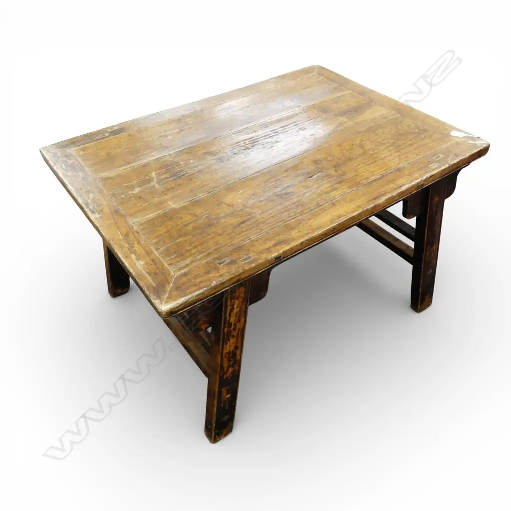 RUSTIC ORIENTAL PLANK TOP TABLE 985x725x600mm Image 1++