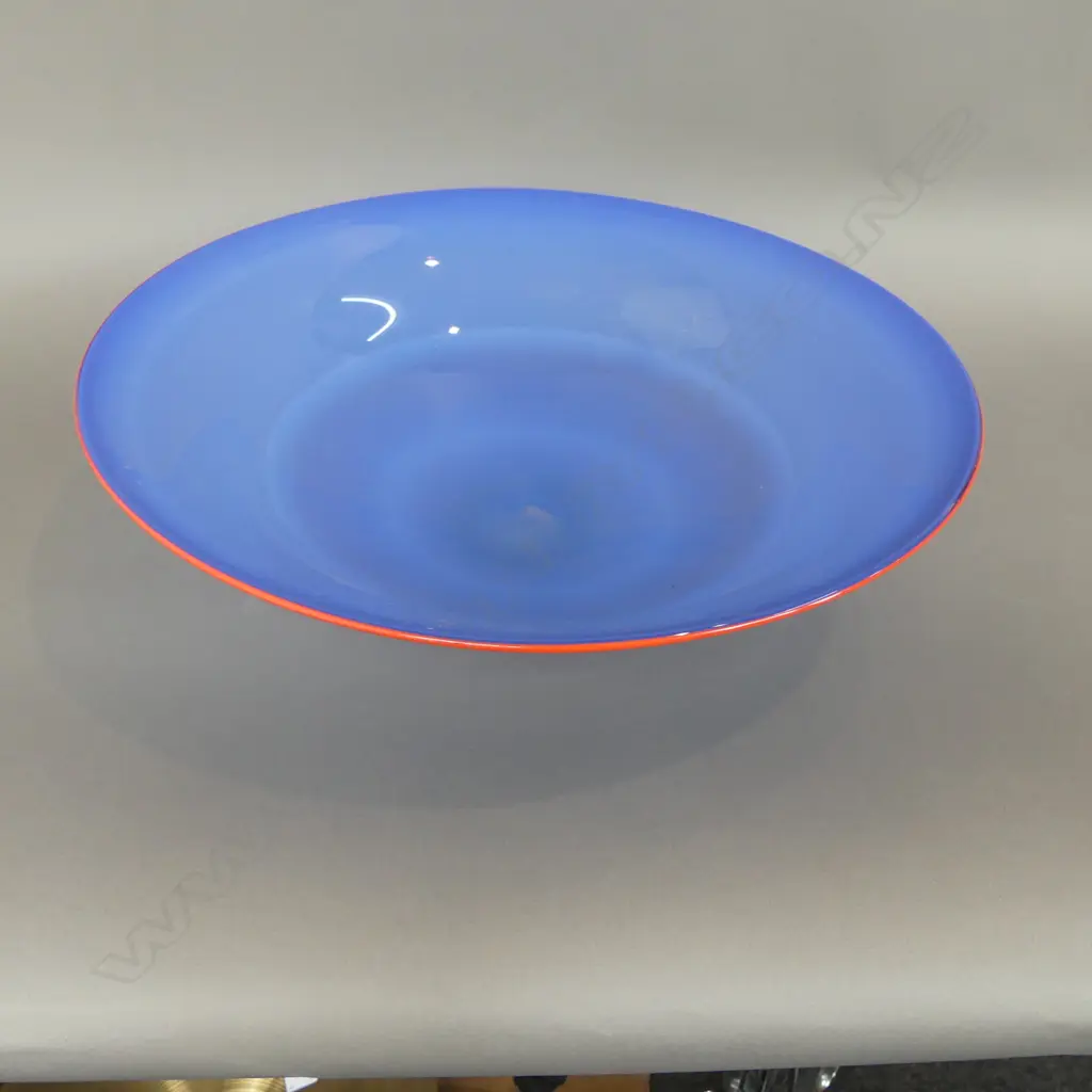 BLUE ART GLASS BOWL 390mm dia Image 1++