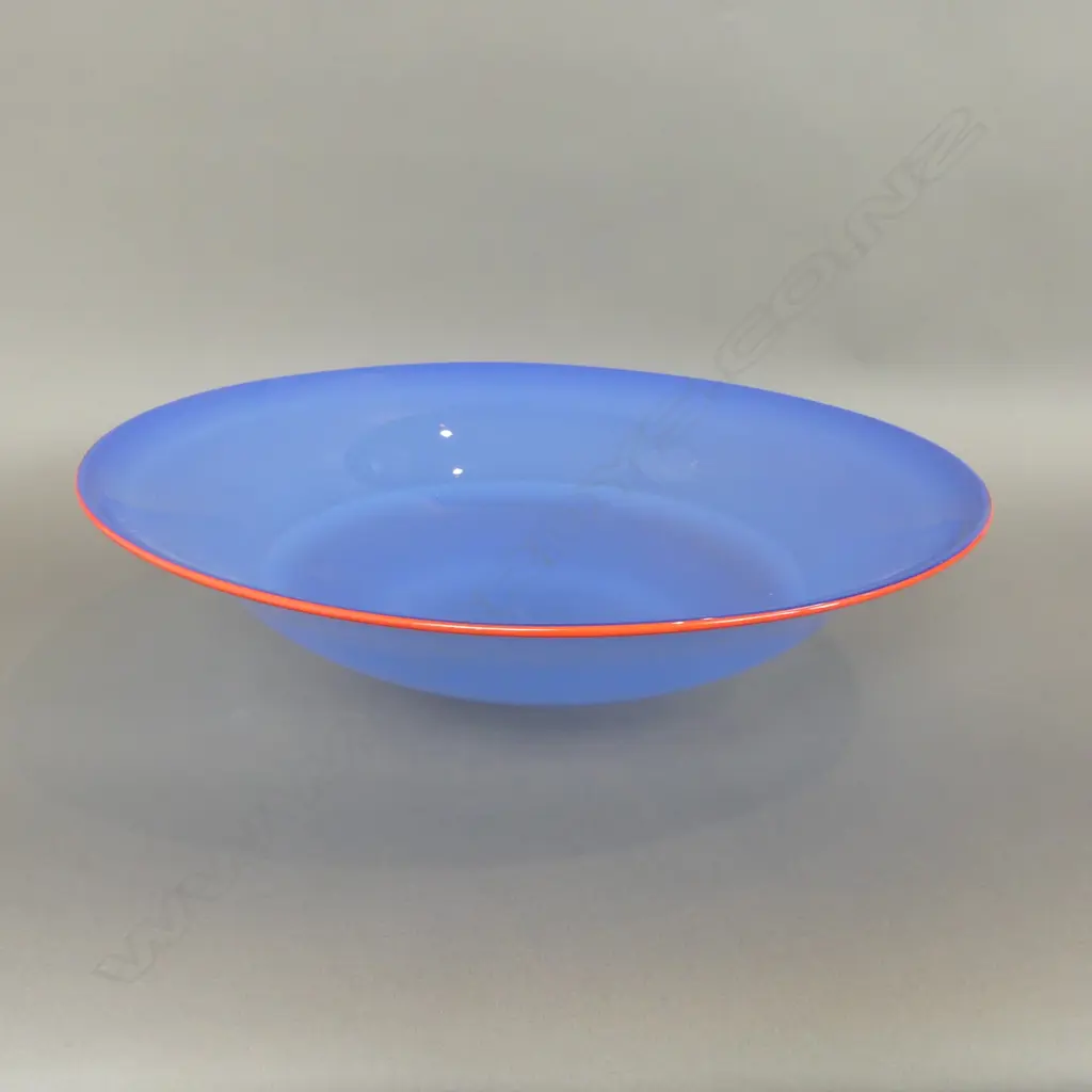 BLUE ART GLASS BOWL 390mm dia Image 1++